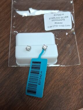 Sterling Silver Moissanite Stud Earrings